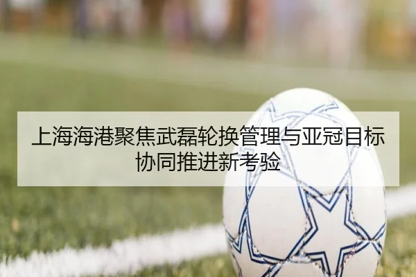 上海海港聚焦武磊轮换管理与亚冠目标协同推进新考验